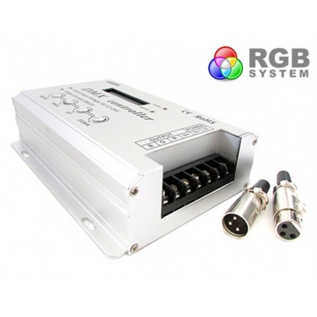 Centralina DMX-512 Decoder 4 Canali  + Controller RGB Per Luci Led 32A 12V 24V Con Display LCD