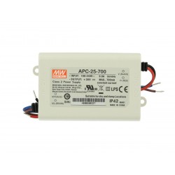 Led Driver CC MeanWell APC-25-700 Trasformatore 700mA 11V-36V DC 25W Corrente Costante IP42