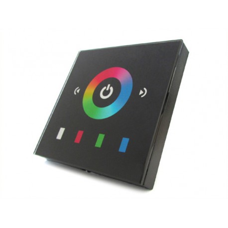Centralina RGB Led Kit Controller Touch Panel Full Color Da Incasso Quadrata 12V 12A Per Strip Bobina Led TM08E2