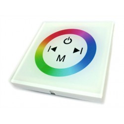 Centralina RGB Led Kit Controller Touch Panel Full Color Da Incasso Quadrata 12V 144W Sfondo Bianco TM08