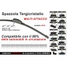 Spazzola Tergicristallo Auto Universale S985 25'' 625mm Carall 16 Attacchi Opzionale