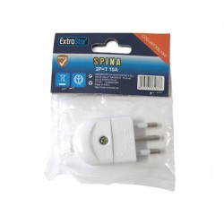2 PZ Spina Diretta Elettrica 2P+T 10A 250V Bianco Extrastar XSL1002