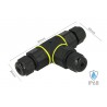 Connettore Manicotto di Collegamento IP68 Forma T Cavo Raccordo Impermeabile 3 Poli Max Sezione 2,5mmq