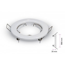 2 PZ Porta Faretti Led GU10 MR16 Rotondo Fisso Con Molla Bianco Spotlight Fitting SKU-3584