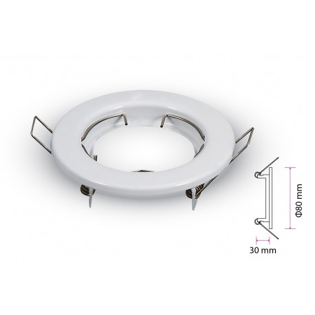 2 PZ Porta Faretti Led GU10 MR16 Rotondo Fisso Con Molla Bianco Spotlight Fitting SKU-3584