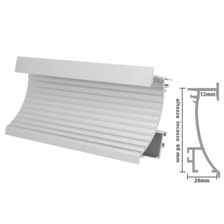 Profilo Canalina Barra Alluminio Led Da Incasso A Muro Parete Cartongesso Per Personalizzare Faretto Led Segnapassi 1 Metro