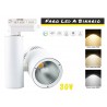 Faro Lampada Led A Binario 30W Mono Fase CCT CRI 90 Carcassa Bianca 2700K 4000K 6000K 3 In 1 Luce Stretto 24 Gradi