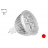 Faretto Lampada LED Dicroica MR16 GU5.3 12V DC 4W 4X1W Colore Rosso Red