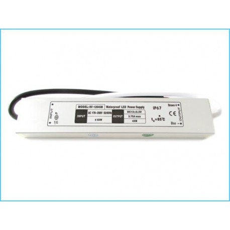 Alimentatore Trasformatore Impermeabile IP67 12V 45W 3,75A Per Striscia LED