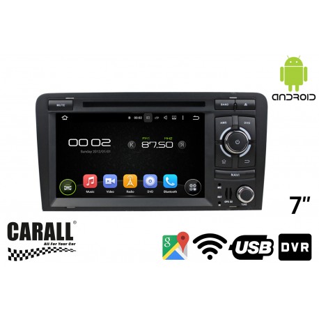 Autoradio Android 8,0 Audi A3 GPS DVD USB SD WI-FI Bluetooth Navigatore
