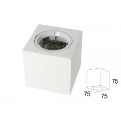 Portafaretto Da Soffitto Quadrato In Gesso Verniciabile Per Lampade GU10 Con Anello In Alluminio Bianco SKU-3666