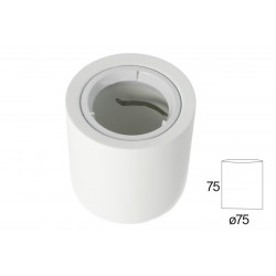Portafaretto Da Soffitto Rotondo In Gesso Verniciabile Per Lampade GU10 Con Anello In Alluminio Bianco SKU-3667