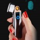 Accendino Elettrico USB Ricaricabile Antivento Senza Fiamma Ultra Slim Modello Femminile Colore Nero Lucido