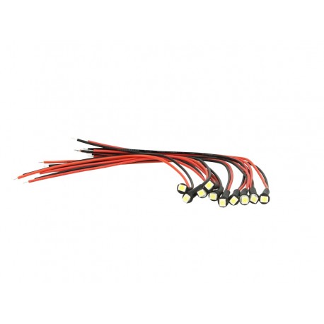 10 Pezzi Micro Mini Lampada Led Con Filo 6V Smd 3528 Colore Rosso Luci Spia Per Moto Epoca