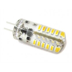 Lampadina LED Bispina G4 48 SMD 3014 DC 12V 3W Bianco Caldo 360 Gradi Con Silicone