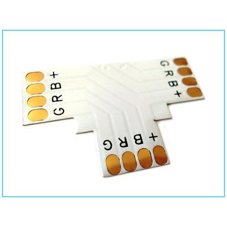 4 Connettore Passo 10mm RGB Forma T per Allungare e Curvare Striscia Led RGB