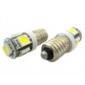 Lampadina Led E10 Vite Miniatura 5 Smd DC 6V No Polarita Luci Bianco Per Torcia Pile