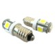 Lampadina Led E10 Vite Miniatura 5 Smd DC 6V No Polarita Luci Bianco Per Torcia Pile