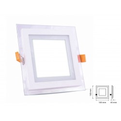 Faretto Led Da Incasso Quadrato 6W Bianco Neutro Puro Solare Con Vetro Moderno Per Bagno Soggiorno SKU-6276