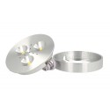 Mini Plafoniera Faretto Led Slim 3W 12V Bianco Caldo Per Camper Specchiere Bagno Anche Da Incasso Foro 60mm