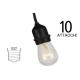 Stringa Catena Impermeabile IP54 Con 10 Attacchi E27 Rotolo da 5 Metri Per Giardino Festa Matrimonio Natale Halloween SKU-3698
