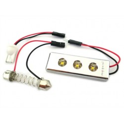 Pannello Led Per Luci Plafoniera Abitacolo Cortesia Auto 3 Smd PCB Osram Bianco 12V T10 e Siluro