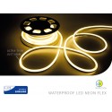 Bobina Led Neon Flex Bianco Caldo 3000K 5 Metri 10W/M Super Slim 6mm IP68 Con Smd Samsung SKU-326
