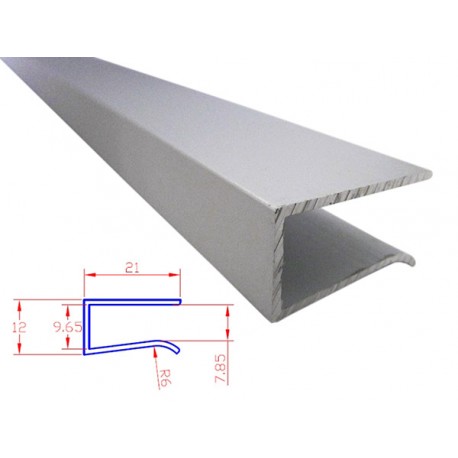 Profilo Canalina Barra Alluminio Led Illuminazione a Bordo Per Ripiano Mensola in Vetro 1 Metro