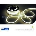 Bobina Led Neon Flex Bianco Neutro 4000K 5 Metri 10W/M Super Slim 6mm IP68 Con Smd Samsung SKU-327