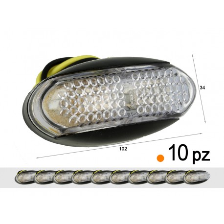 10 Pezzi Fanali Laterali Led 24V 12V Arancione Per Luce Ingombro Cortesia Targa Cupola Cappa Camion Rimorchio Caravan Furgone