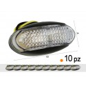 10 Pezzi Fanali Laterali Led 24V 12V Arancione Per Luce Ingombro Cortesia Targa Cupola Cappa Camion Rimorchio Caravan Furgone