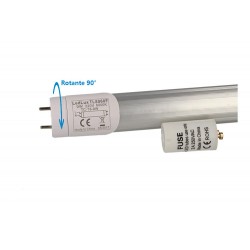 Tubo Led T8 G13 60cm 9W Bianco Freddo Testa Rotante Alimentazione da Un Lato Senza Modifica Impianti Originale Tubi Neon Fluore