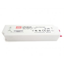 Alimentatore Trasformatore CV MeanWell Impermeabile IP67 24V 60W 2,5A LPV-60-24