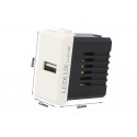 Modulo Caricatore USB 5V 2,1A Compatibile Con Placca Bticino Matix Colore Bianco Da Muro Per Scatola 503 504 505 Ricarica Veloce