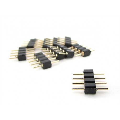 10 PZ Spina Colore Nero Maschio 4 Pin Per Connessione Striscia Led RGB Centralina Controller RGB