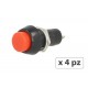 4 PZ Interruttore Pulsante Rotondo Momentaneo On Off 12V Push Button Switch 2 Pin Auto Barca Foro 12mm