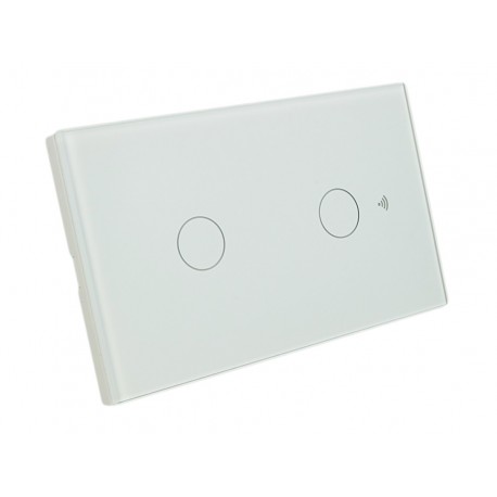 Interruttore Wifi Da Parete Pannello Touch 2 Tasti Colore Bianco WiFi 