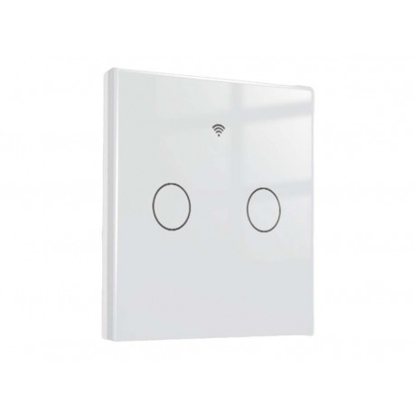 Interruttore Wifi Da Parete 86X86 Pannello Touch 2 Tasti Colore Bianco WiF