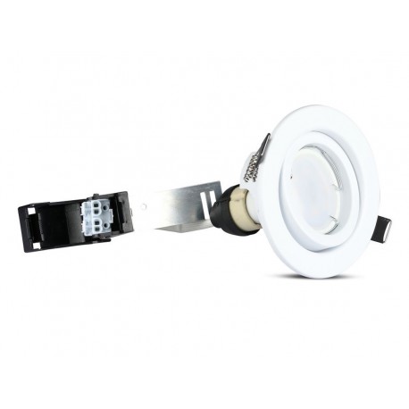 3 PZ Faretti Led da Incasso Rotondo Orientabile 5W Carcassa Bianca Compreso Lampada GU10 Sostituibile