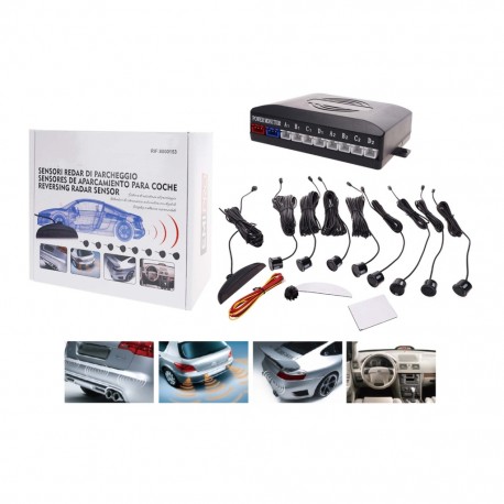 Kit 4 Sensori di Parcheggio Posteriori Con Display Led e Cicalino Sensori da 21mm