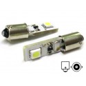 Lampada Led Canbus BA9S T4W 2 Smd No Errore Piedi Diritti 12V Con Resistenza