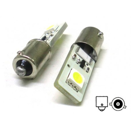 Lampada Led Canbus BAX9S H6W 2 Smd No Errore Piedi Storti 12V Luci Posizione Con Resistenza