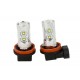 Lampada Led H8 PGJ19-1 50W 12V 24V Per Fendinebbia Super Potente e Bianco Xenon 10 Smd Cree Da 5W