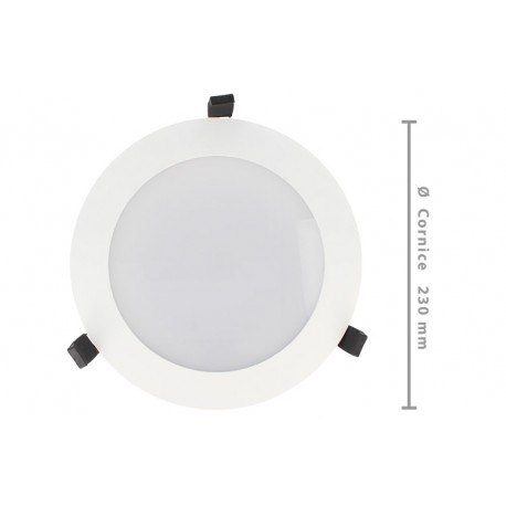 Lampada Faro Led Incasso Da Soffitto 38W Bianco Caldo Rotondo Per Negozio Diametro 230mm IP44