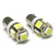 24V Lampada Led BA9S T4W 5 Smd 5050 Bianco Piedi Diritti Luci Led Camion