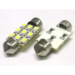 Lampada Led Siluro T11 C5W 36mm 9 Smd Bianco Freddo 12V Luci Targa