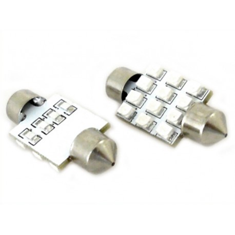 Lampada Led Siluro T11 C5W 37mm 12 Smd Colore Blue 12V Luci Targa e Lettura