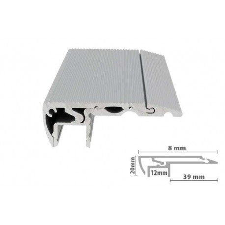 Profilo Canalina Barra Alluminio Led Per Scale Gradini Passatoie Calcestruzzo Antiscivolo 1 Metro