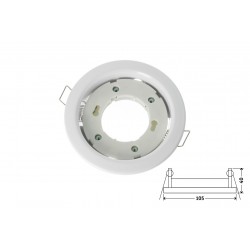 Porta Faretto Led GX53 Rotondo Fisso Carcassa Bianca Spotlight Fitting SKU-3675