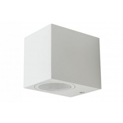 Applique Lampada Da Parete Quadrato Attacco GU10 IP44 Carcassa Bianca Illuminazione Da Un Lato SKU-7539